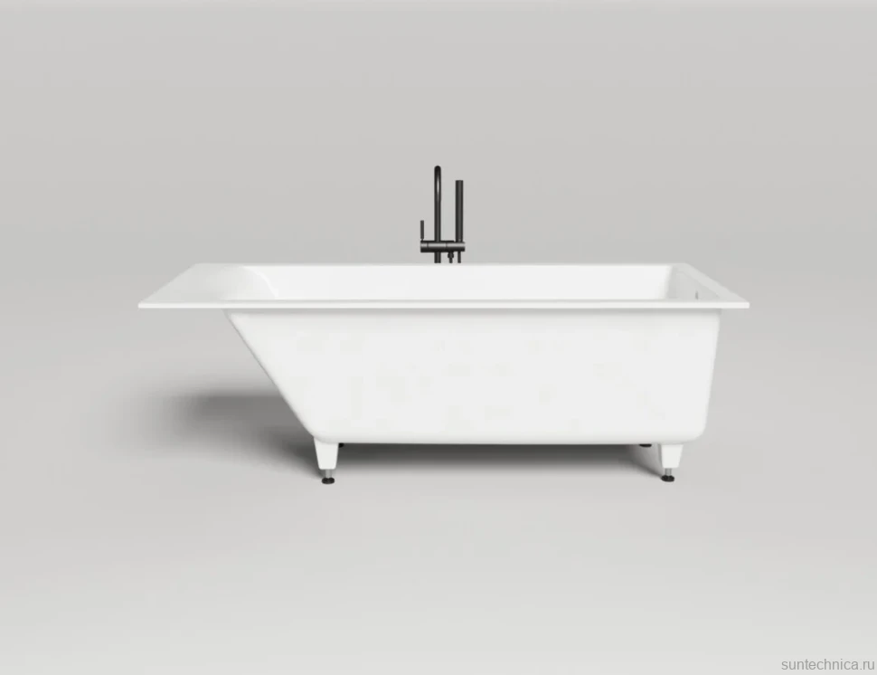 Ванна из искусственного камня Salini Cascata S-Sense 170x75 см, встраиваемая, белая, на ножках