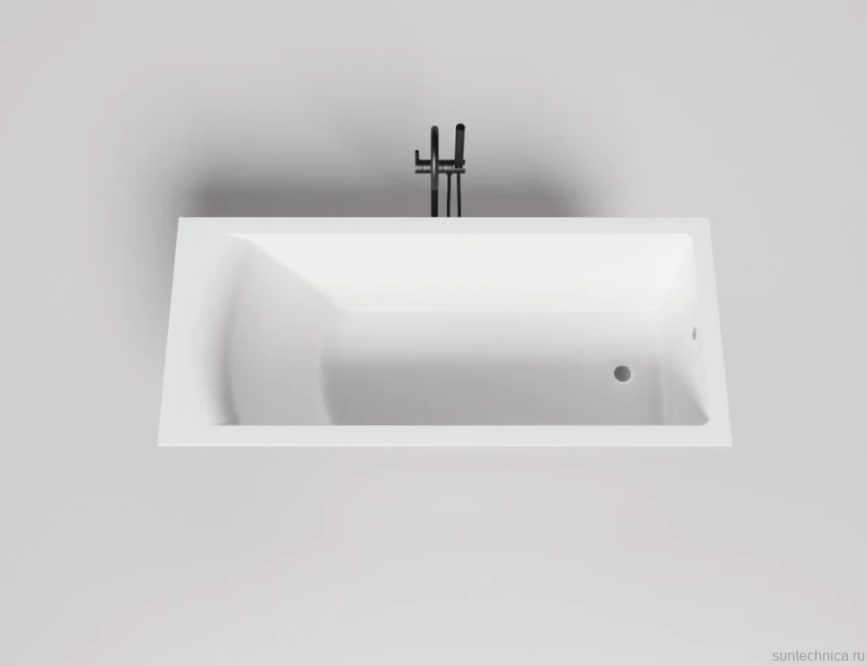 Ванна из искусственного камня Salini Cascata S-Sense 170x75 см, встраиваемая, белая, на ножках