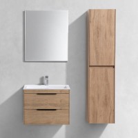 Мебель для ванной комнаты Vincea Chiara 2D 60, 2 ящика, натуральный дуб, с белой раковиной