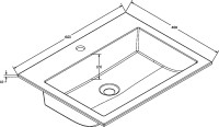 Мебель для ванной комнаты Vincea Chiara 2D 60, 2 ящика, натуральный дуб, с белой раковиной