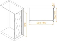 Душевая перегородка RGW Walk In WA-010W 70x195 см, профиль матовый белый, стекло прозрачное