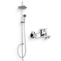 Душевой комплект Смеситель Bravat Rhein F6429564CP-01-ENG + Стойка Fit D283CP-2-RUS