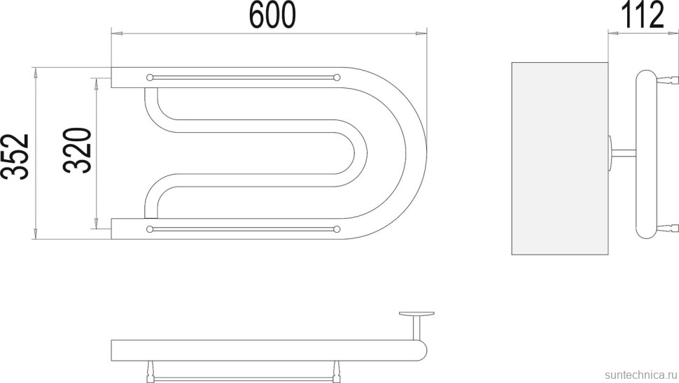 Полотенцесушитель водяной Terminus Фокстрот БШ 320x600