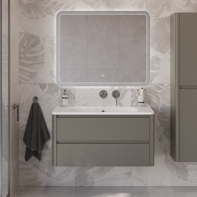 Мебель для ванной комнаты Cezares Relax 100 подвесная, 2 ящика, сатин