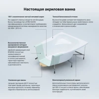Акриловая ванна Lavinia Boho Bell Pro R 170x110 см, угловая, правая, встраиваемая, белая, асимметричная, с каркасом, с экраном, с сиденьем