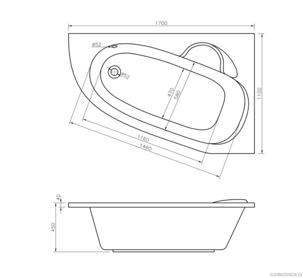 Акриловая ванна Lavinia Boho Bell Pro R 170x110 см, угловая, правая, встраиваемая, белая, асимметричная, с каркасом, с экраном, с сиденьем
