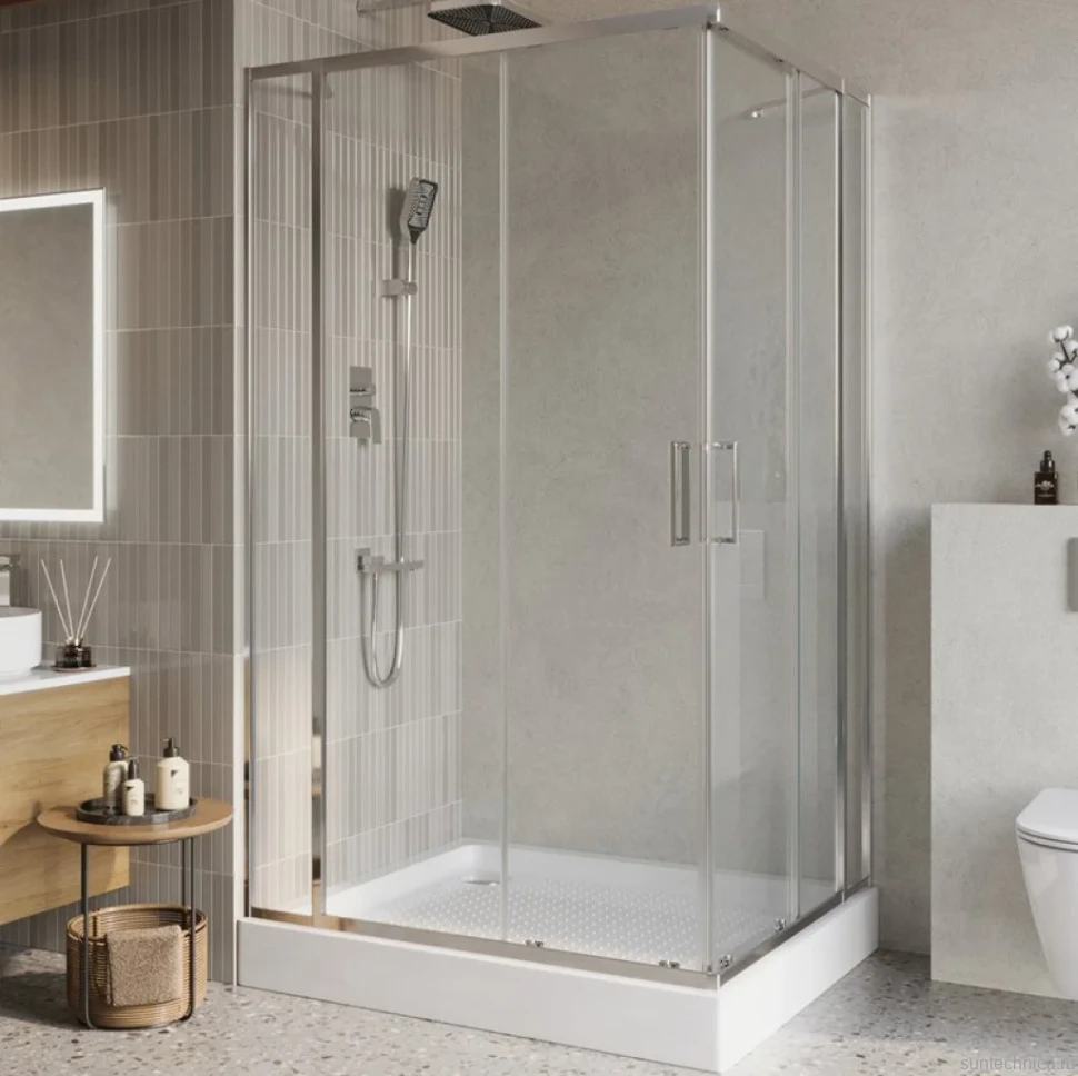 Душевой уголок BelBagno Luce AH-22-130/120-C-Cr профиль хром, стекло прозрачное