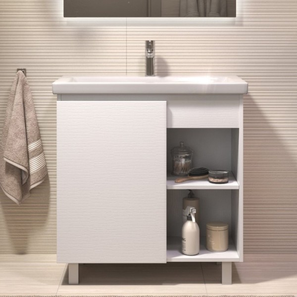 Тумба с раковиной Vigo Milos 80 напольная, белая