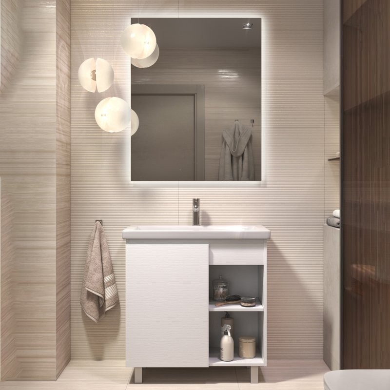 Тумба с раковиной Vigo Milos 80 напольная, белая