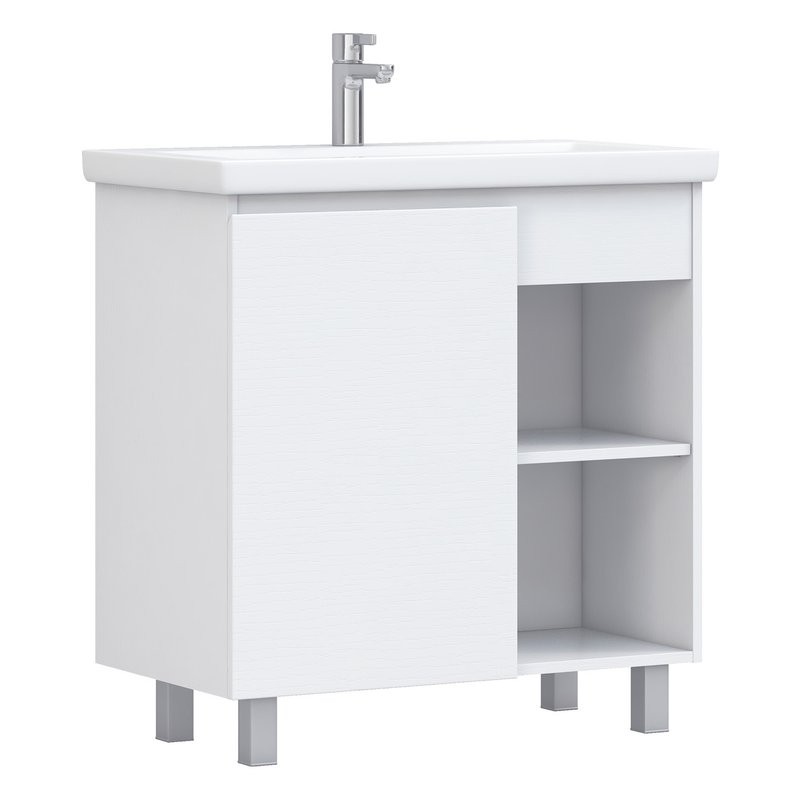 Тумба с раковиной Vigo Milos 80 напольная, белая