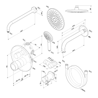 Душевой комплект AM.PM X-Joy FT85A3RH30 С ВНУТРЕННЕЙ ЧАСТЬЮ, с термостатом, хром