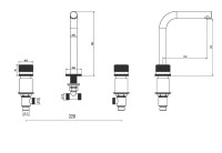 Смеситель для раковины Boheme Stick diamond 152-BRB brushed bronze Смеситель для раковины Boheme Stick diamond 152-BRB brushed bronze