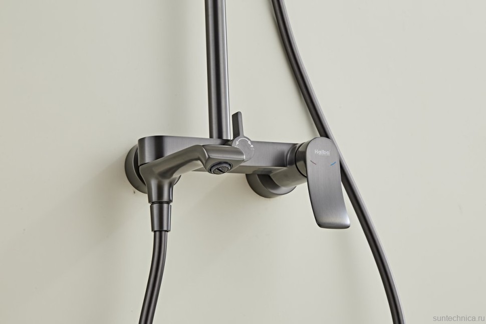 Душевая стойка Haiba HB24553-3 оружейная сталь
