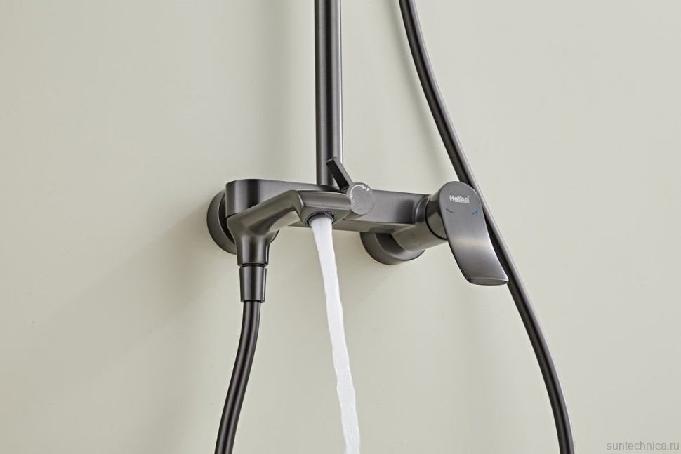 Душевая стойка Haiba HB24553-3 оружейная сталь