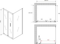 Душевой уголок Abber Sonnenstrand AG07090-S90 90x90, профиль хром, стекло прозрачное