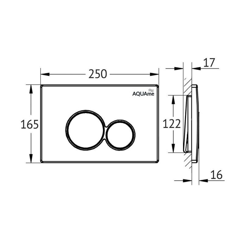 Кнопка смыва для унитаза AQUAme AQM4101CR пластик, цвет хром