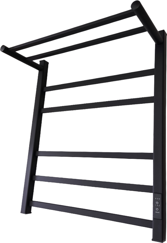 Полотенцесушитель электрический Маргроид Вид 81-10 профильный 60x50 R с полкой, черный матовый