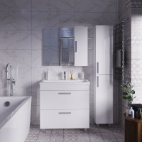 Мебель для ванной комнаты Grossman Neo 80 пленка, с ящиками, глянцевая белая