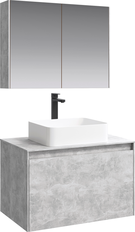 Мебель для ванной комнаты Aqwella 5 stars Mobi 80 бетон светлый