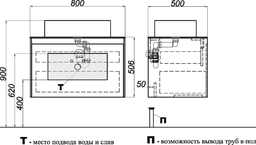 Мебель для ванной комнаты Aqwella 5 stars Mobi 80 бетон светлый