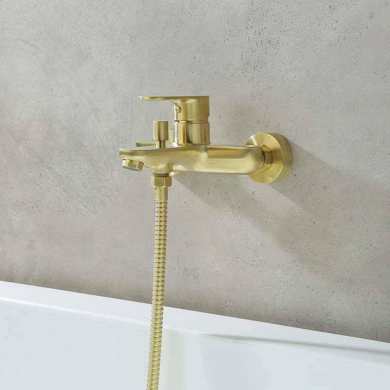 Смеситель для ванны с душем AQUATEK Ника AQ1840BG золото шлифованное