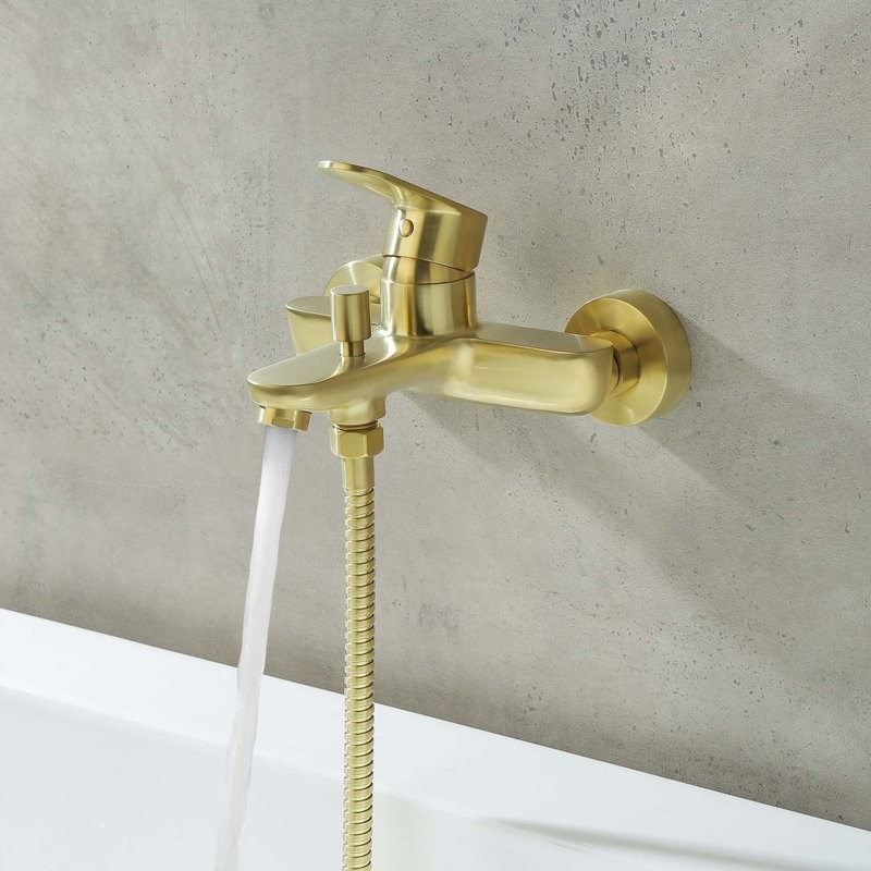 Смеситель для ванны с душем AQUATEK Ника AQ1840BG золото шлифованное