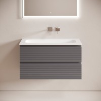 Тумба с раковиной Sancos Folk 90 подвесная, grey soft, раковина СN7019wx