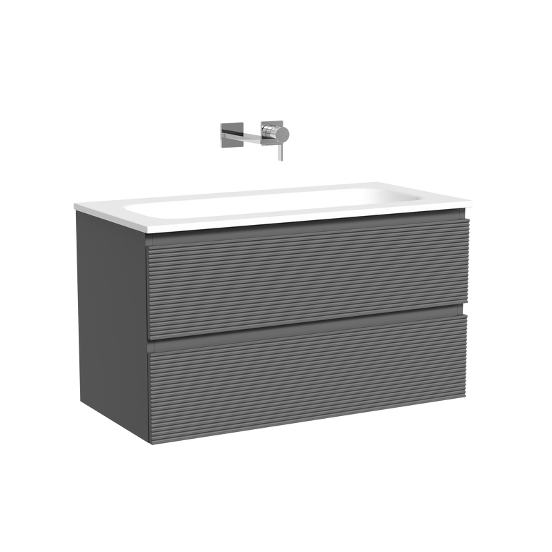 Тумба с раковиной Sancos Folk 90 подвесная, grey soft, раковина СN7019wx
