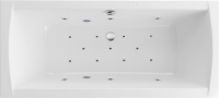 Акриловая ванна Excellent Aquaria Lux Slim Relax 180x80 см, встраиваемая, с гидромассажем, белая, с каркасом, со сливом-переливом