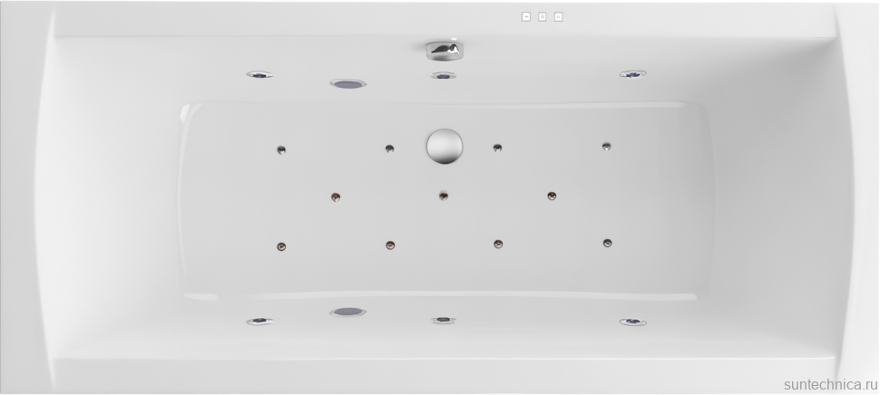 Акриловая ванна Excellent Aquaria Lux Slim Relax 180x80 см, встраиваемая, с гидромассажем, белая, с каркасом, со сливом-переливом