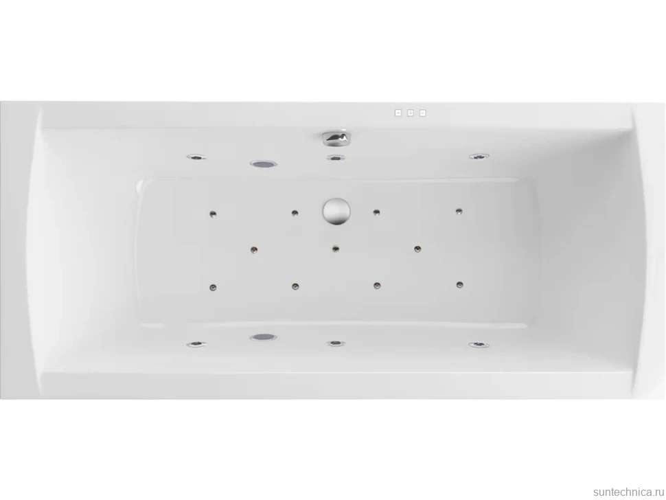 Акриловая ванна Excellent Aquaria Lux Slim Relax 180x80 см, встраиваемая, с гидромассажем, белая, с каркасом, со сливом-переливом