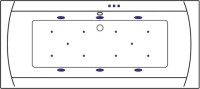 Акриловая ванна Excellent Aquaria Lux Slim Relax 180x80 см, встраиваемая, с гидромассажем, белая, с каркасом, со сливом-переливом