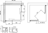 Душевой уголок Vegas Glass ZA-F Novo 120*100 02М 01 профиль черный матовый, стекло прозрачное