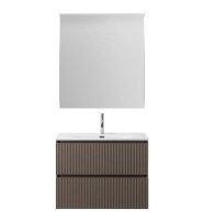 Мебель для ванной комнаты BelBagno Uno 90 подвесная, 2 ящика, матовая бежевая