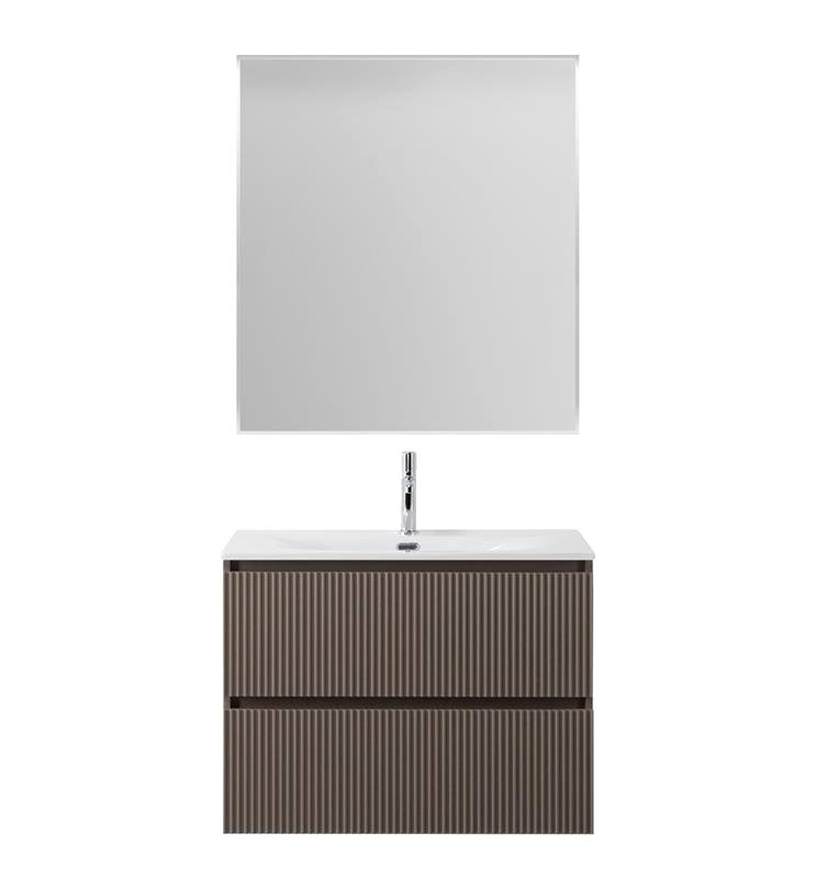 Мебель для ванной комнаты BelBagno Uno 90 подвесная, 2 ящика, матовая бежевая