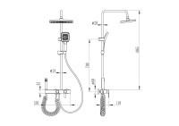 Душевая стойка Ceruttispa 11414 графит