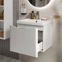 Тумба с раковиной Vigo Glem 50 подвесная, 1 ящик, глянцевая белая