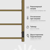 Полотенцесушитель электрический EWRIKA Сафо PN 60x50, бронза