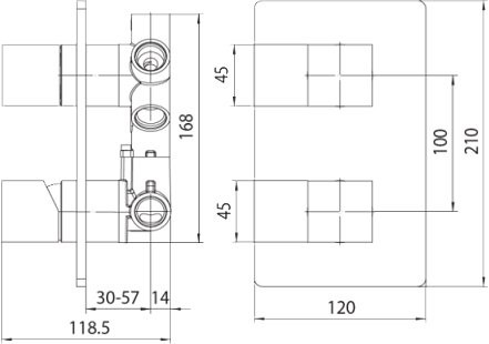 Встраиваемый смеситель для душа и ванны Bossini Cube New Z00062.030