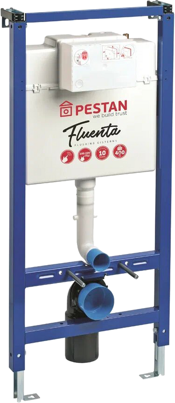 Система инсталляции для унитазов Pestan Fluenta 40006356 + Кнопка смыва Pestan Fluenta Onyx 40006363 белая