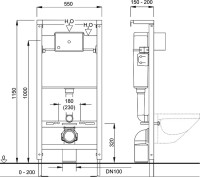 Система инсталляции для унитазов Pestan Fluenta 40006356 + Кнопка смыва Pestan Fluenta Onyx 40006363 белая