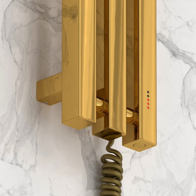 Полотенцесушитель электрический Сунержа Вердикт 4.0 03-0851-1210 120x15 см, подключение справа, скрытое подключение справа, золото, I-образный