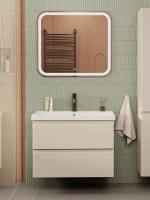 Мебель для ванной комнаты SanStar Riana 80 подвесная, cappuccino, раковина Moduo 80