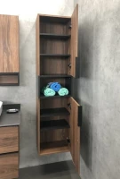 Шкаф пенал для ванной Comforty Штутгарт дуб тёмно-коричневый, универсальный