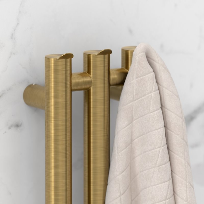 Полотенцесушитель электрический Сунержа Терция 4.0 051-0884-1206 120x15 см, подключение слева, скрытое подключение слева, состаренная латунь, I-образный