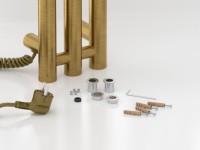 Полотенцесушитель электрический Сунержа Терция 4.0 051-0884-1206 120x15 см, подключение слева, скрытое подключение слева, состаренная латунь, I-образный