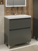 Тумба под раковину без столешницы Grossman Меркадо 80 напольная, матовый графит