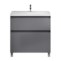Тумба под раковину без столешницы Grossman Меркадо 80 напольная, матовый графит