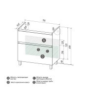 Тумба под раковину без столешницы Grossman Меркадо 80 напольная, матовый графит