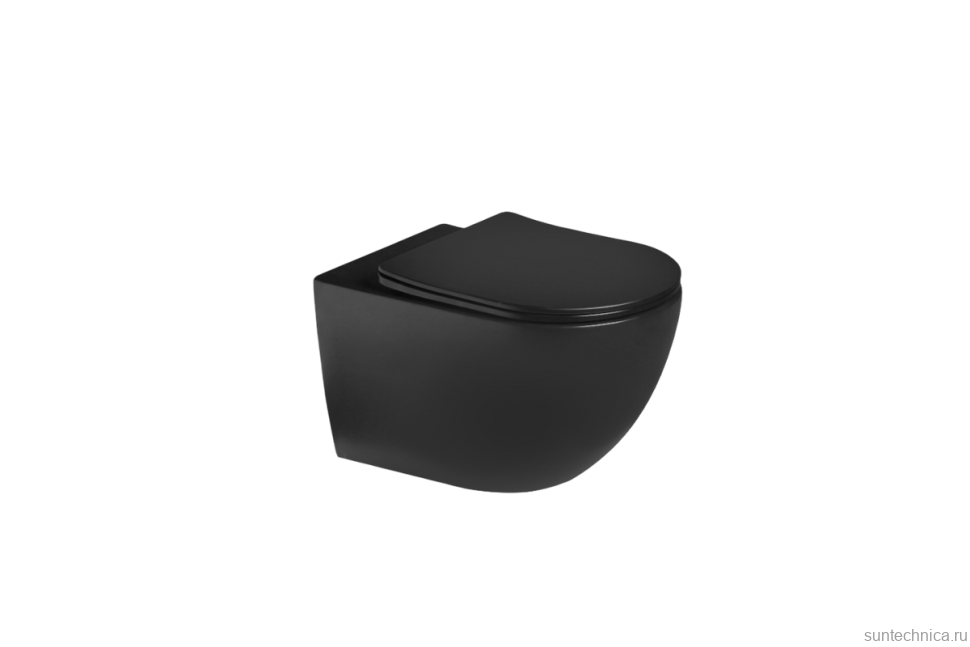 Унитаз подвесной SantiLine SL-5002T-MB черный матовый